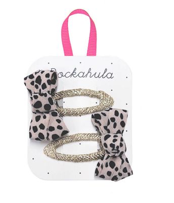 Set 2 Mollette Clic Clac fiocco Leopard Rockahula