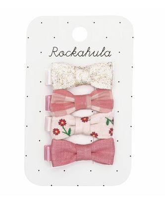Set 4 mollette a pinza con fiocchetti quadretti check Rockahula