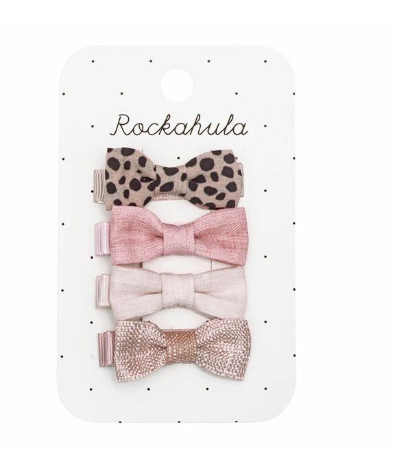 Set 4 mollette a pinza con fiocchetti Leopard Rockahula