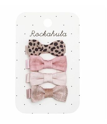 Set 4 mollette a pinza con fiocchetti Leopard Rockahula