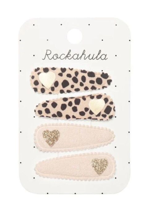 Set 4 mollette a pinza piatta leopard Rockahula