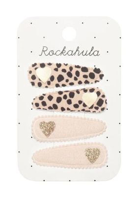 Set 4 mollette a pinza piatta leopard Rockahula