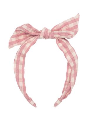 Cerchietto capelli quadretti rosa check Rockahula