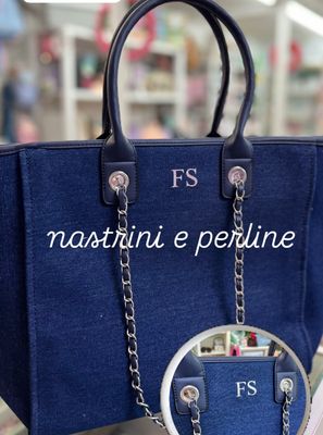Borsa da giorno Jinny in denim, personalizzabile