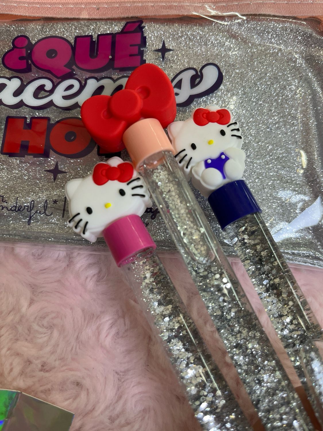 Astuccio 3 penne glitter Hello Kitty per Mr Wonderful