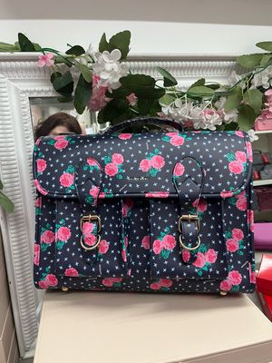 Cartella zaino rose fondo nero Naj-Oleari cod.