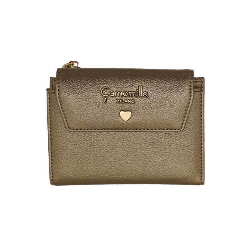 Portafoglio compatto be glam Camomilla Milano bronzo