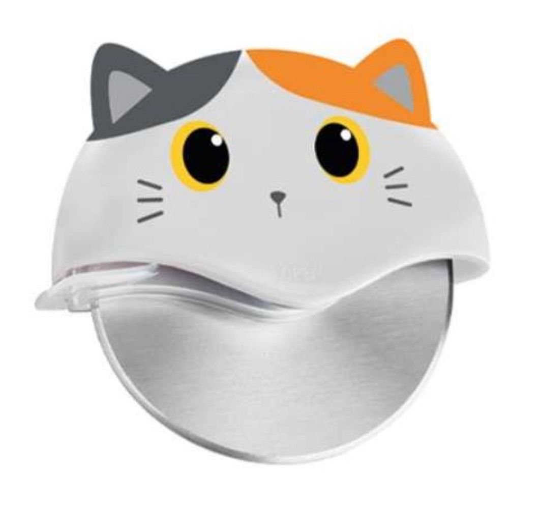 Rotella taglia pizza gatto arancio bianco