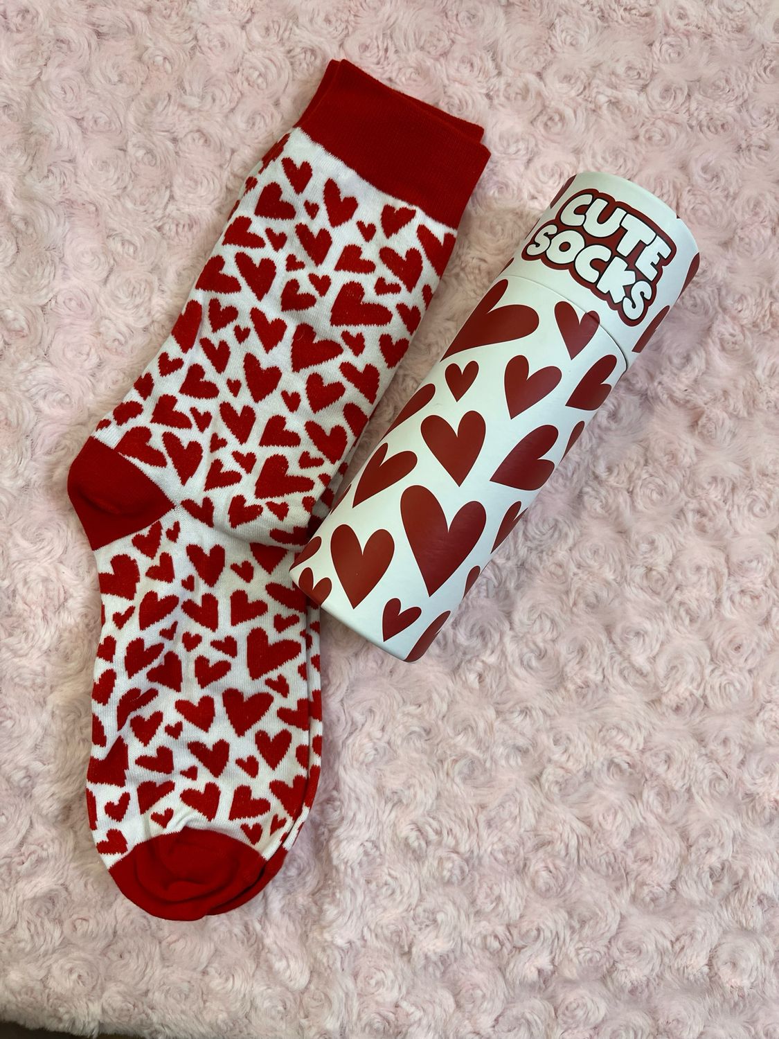 Calzini cuori rossi in confezione regalo