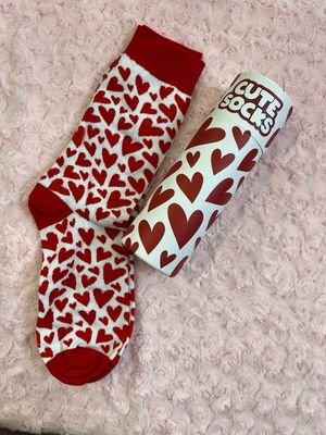 Calzini cuori rossi in confezione regalo
