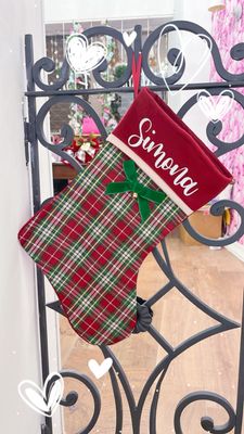 Calza tartan personalizzata con fiocchetto