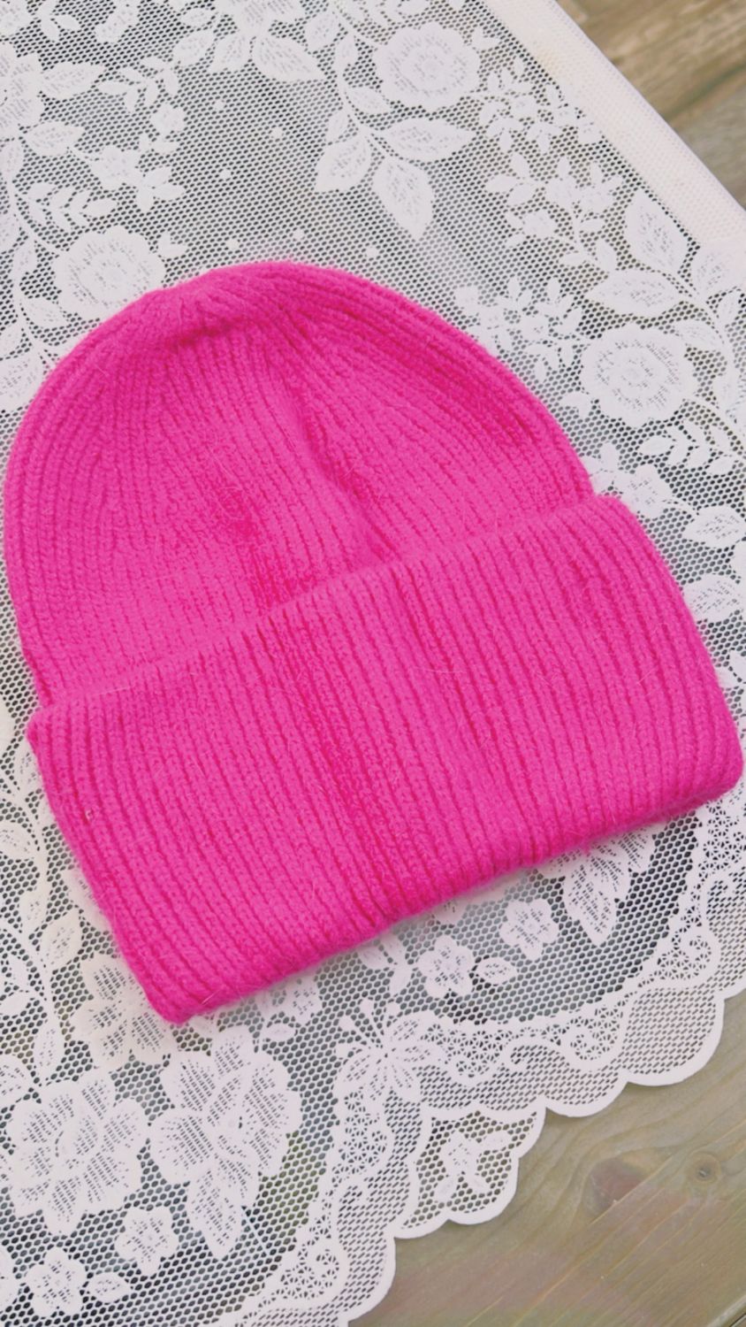 Cappello caldo liscio fuxia