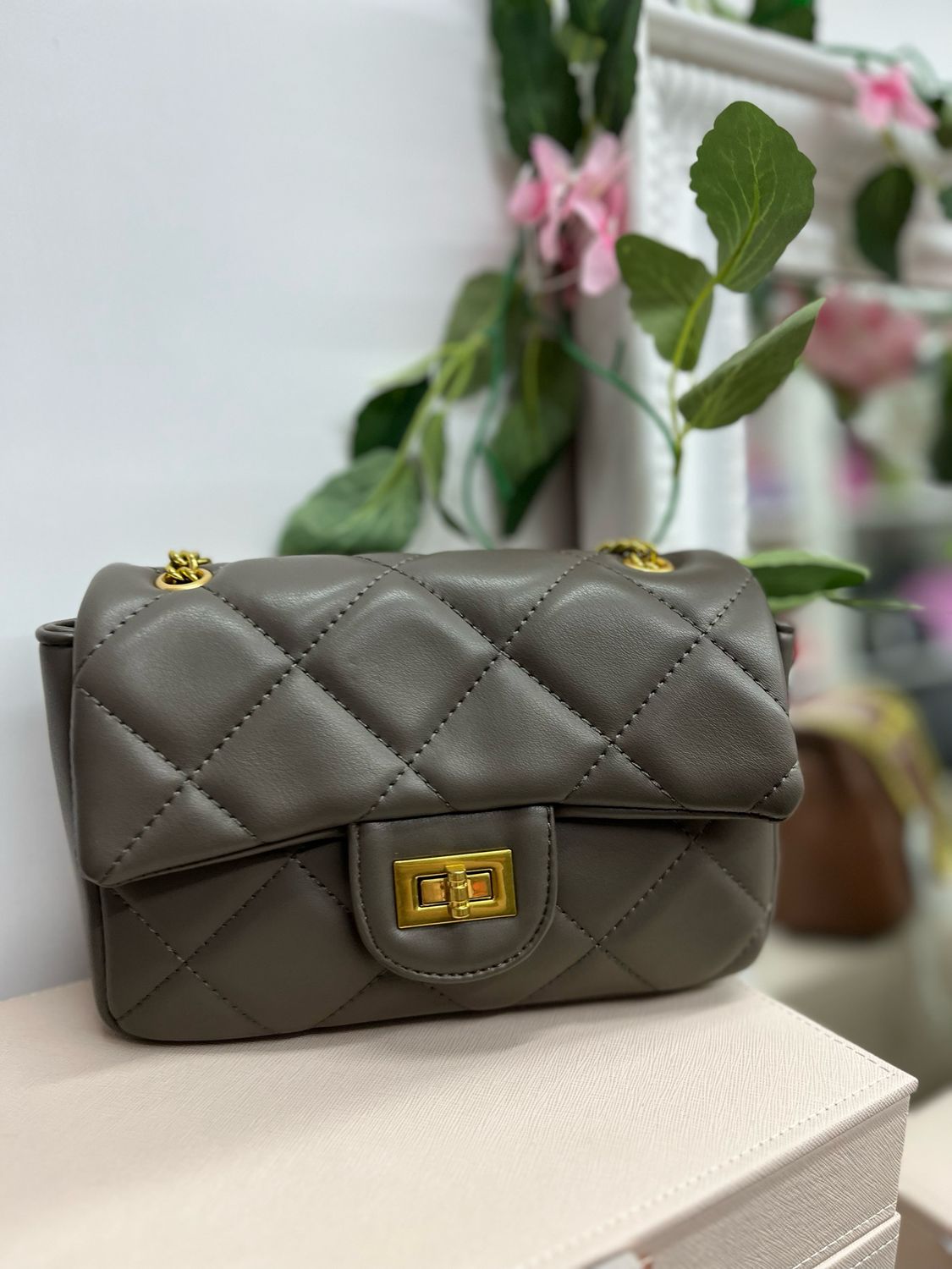Borsa Honey color taupe catena oro