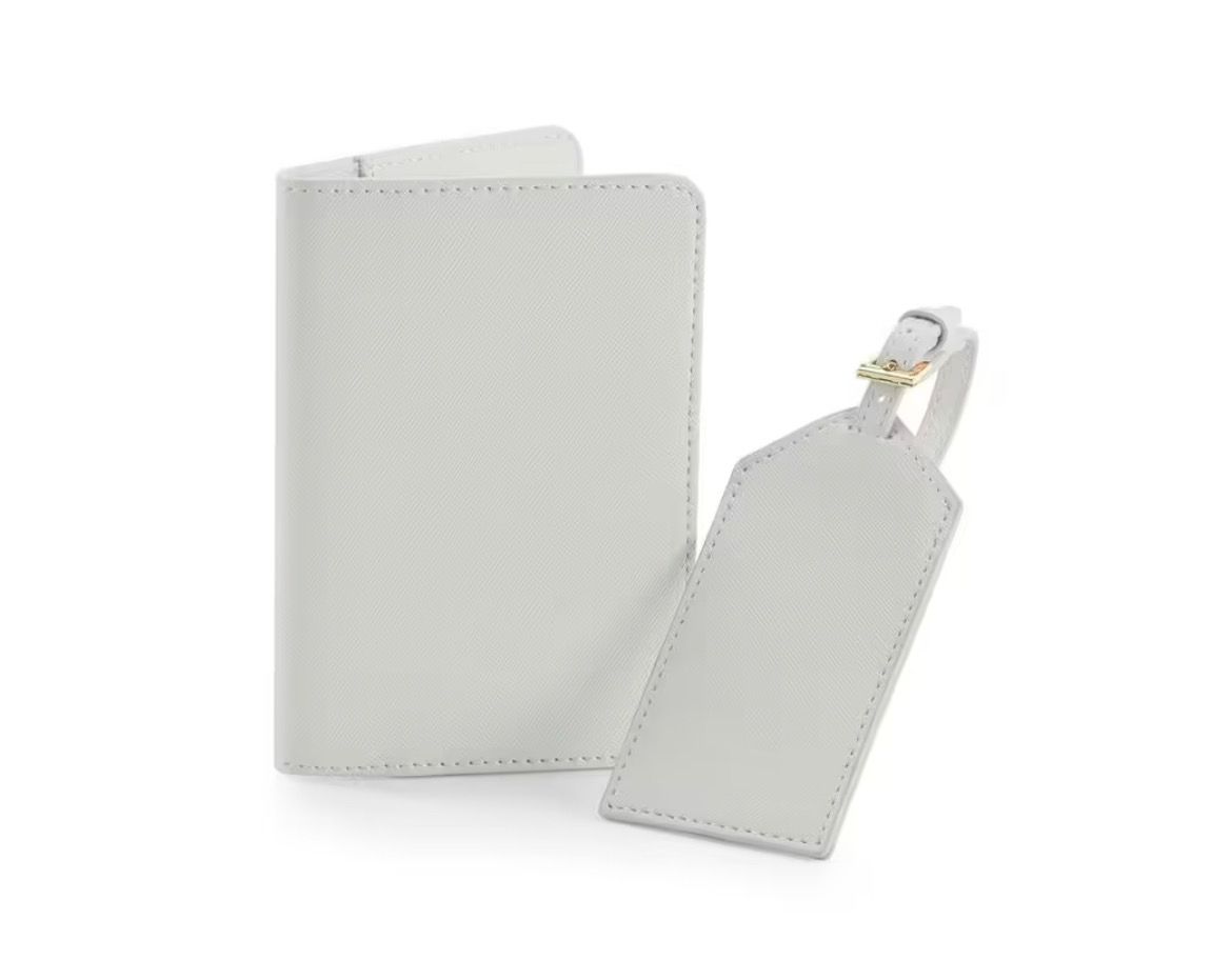 Set travel ecopelle personalizzato grigio collezione Elite