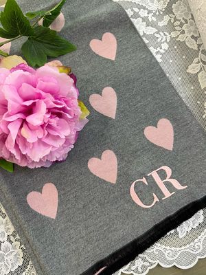 Sciarpa Cuori grigio e rosa