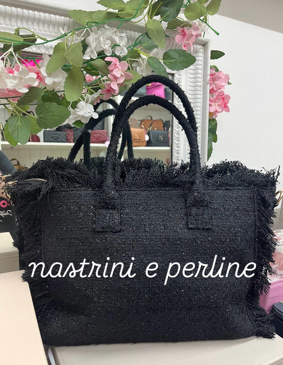 Borsa Tweed nera