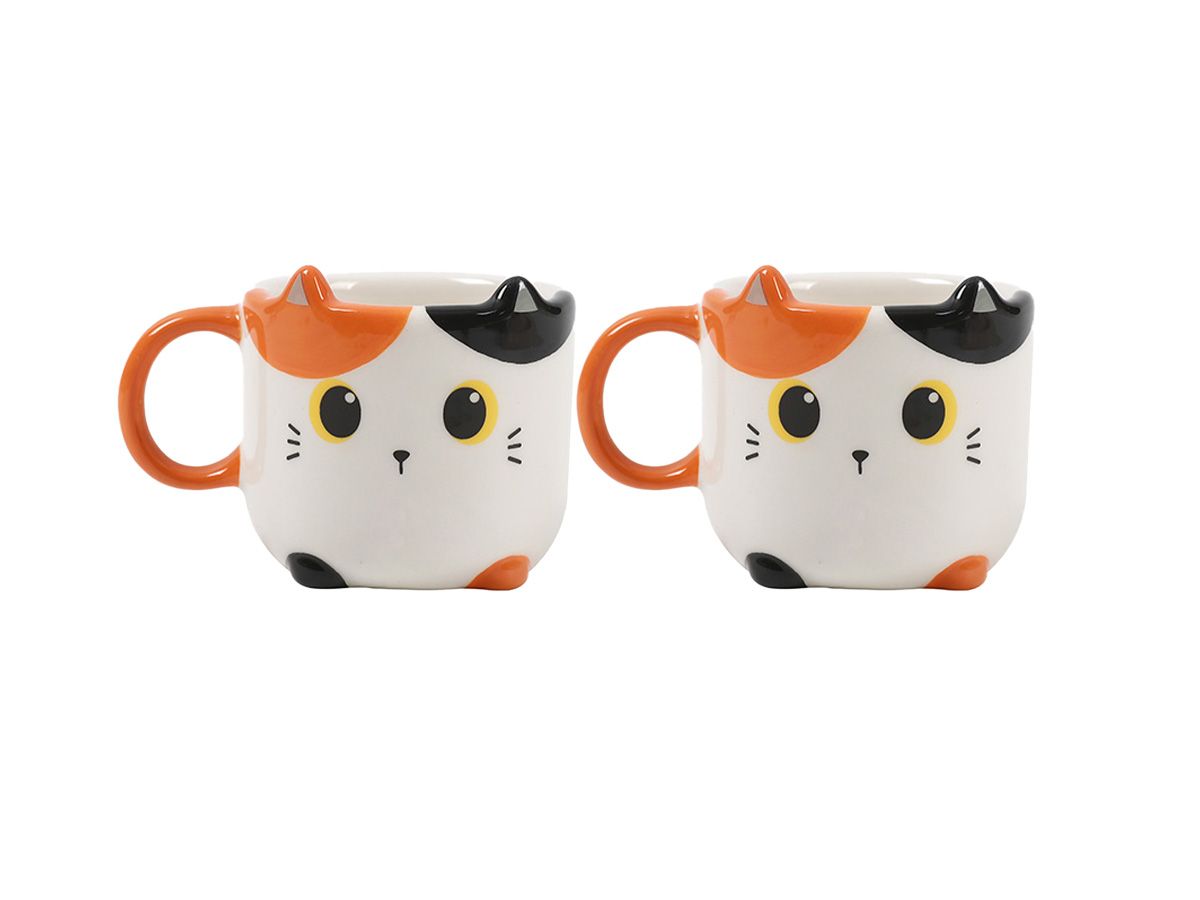 Set tazzine espresso Gatto arancio bianco