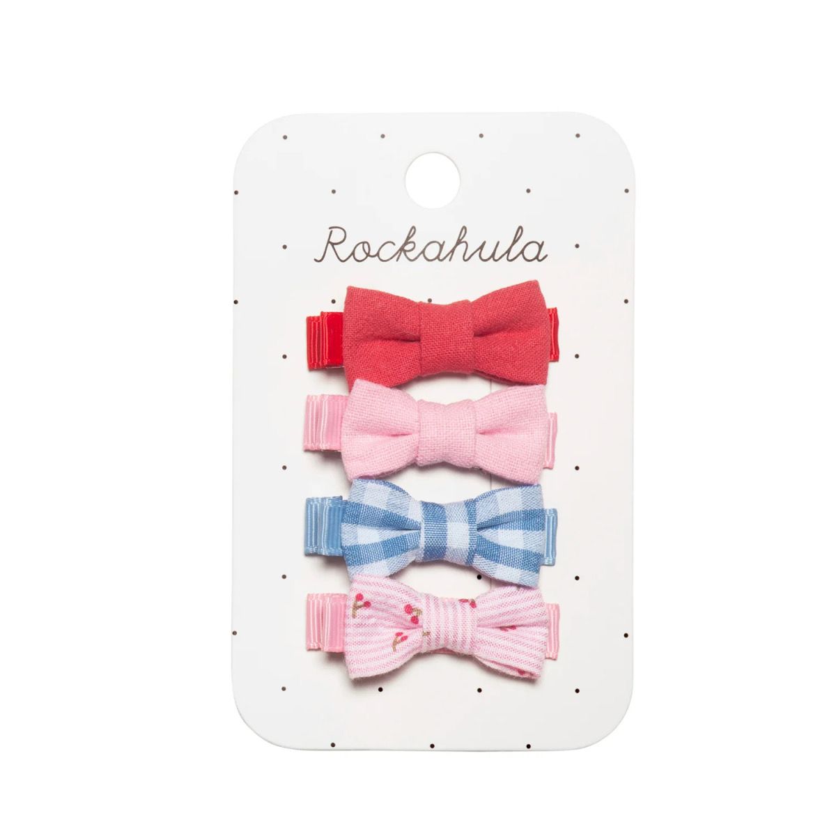 Set 4 mollette a pinza con fiocchetti colorati Rockahula