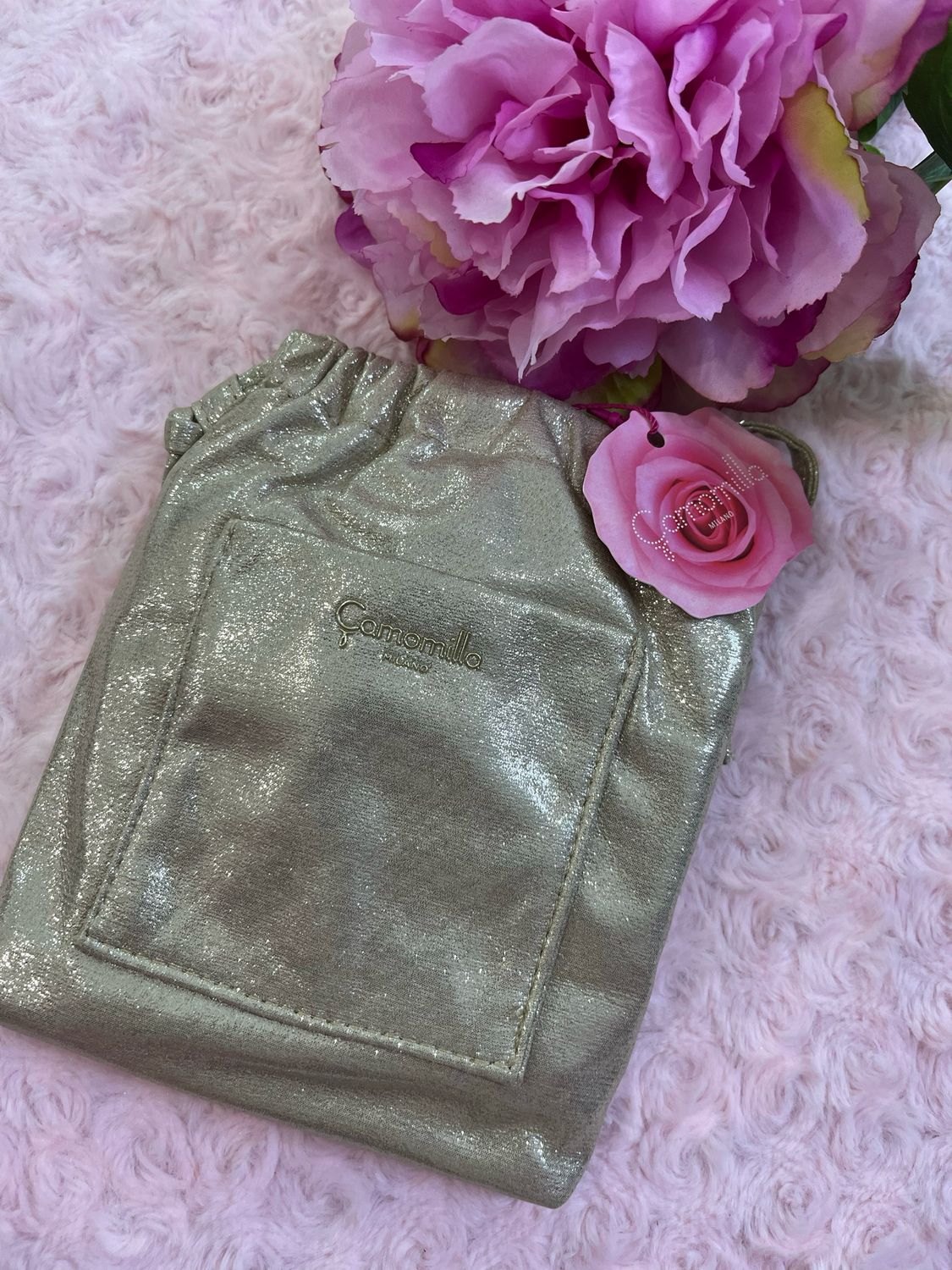 Mini tracollina LULU con molla oro chiaro Camomilla Milano