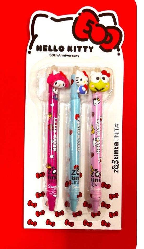 Confezione 3 penne cancellabili Hello Kitty dec. 2