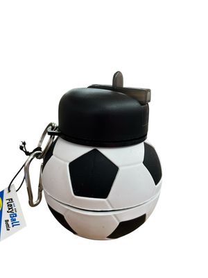 Borraccia in silicone ripieghevole calcio bianco nero