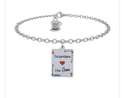 Bracciale Mad Tea  “Carta di Alice: fai sorridere il tuo cuore” AWB016