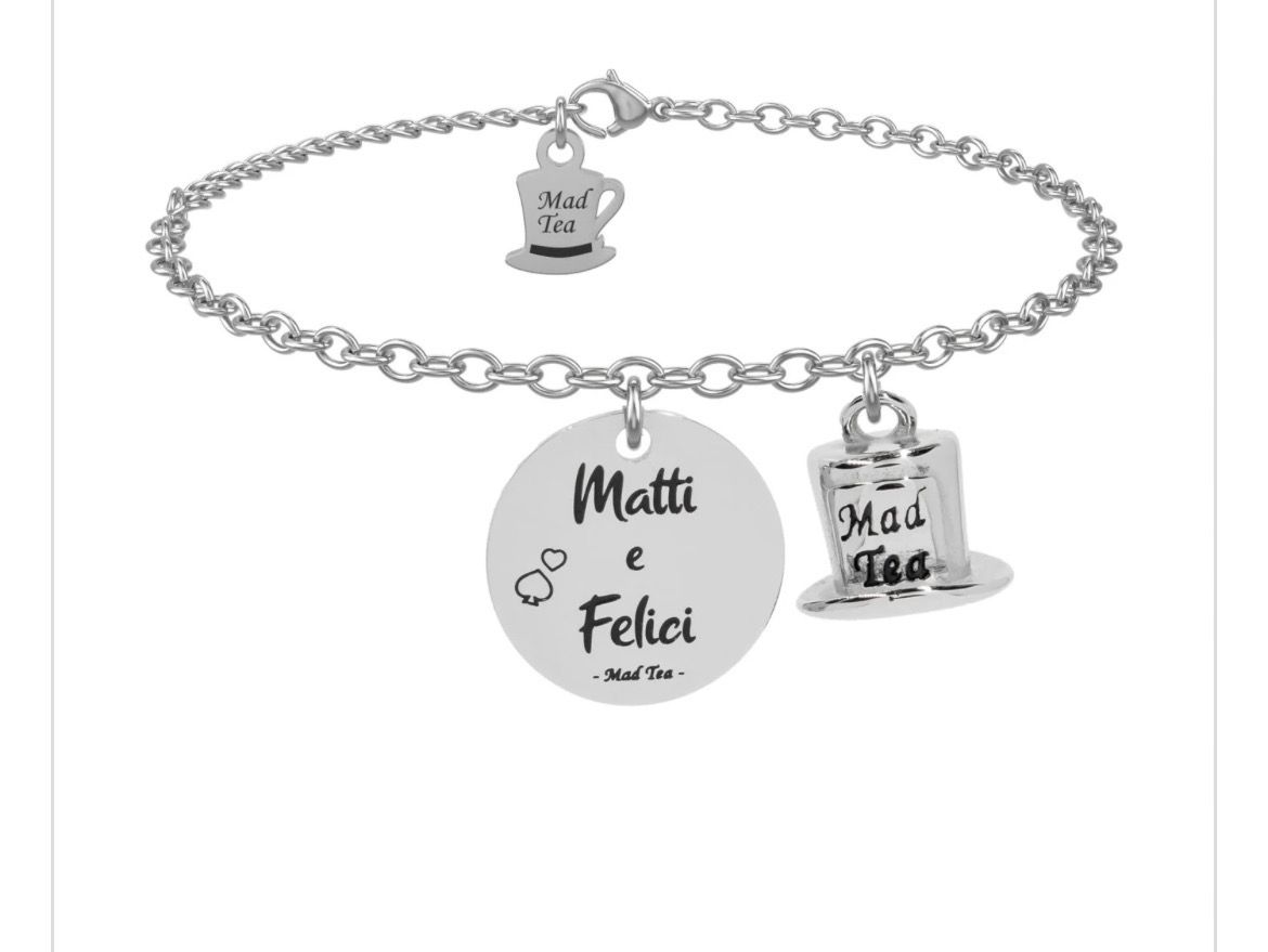 Bracciale Mad Tea del Cappellaio Matto “Matti e Felici” AWB015