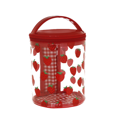 BEAUTY CASE trasparente TONDO S BERRY ROSSO Camomilla Milano