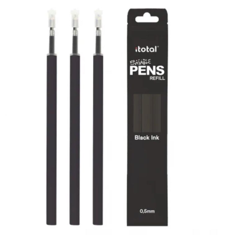 Confezione 3 Refill inchiostro penna cancellabile iTotal nero
