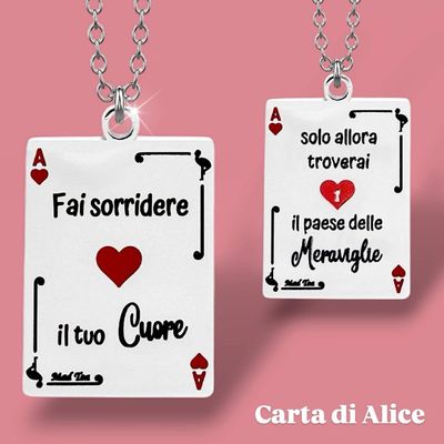 Collana Mad Tea “Carta di Alice: fai sorridere il tuo cuore” AWC048