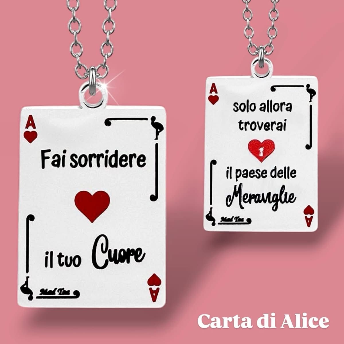 Collana Mad Tea “Carta di Alice: fai sorridere il tuo cuore” AWC048
