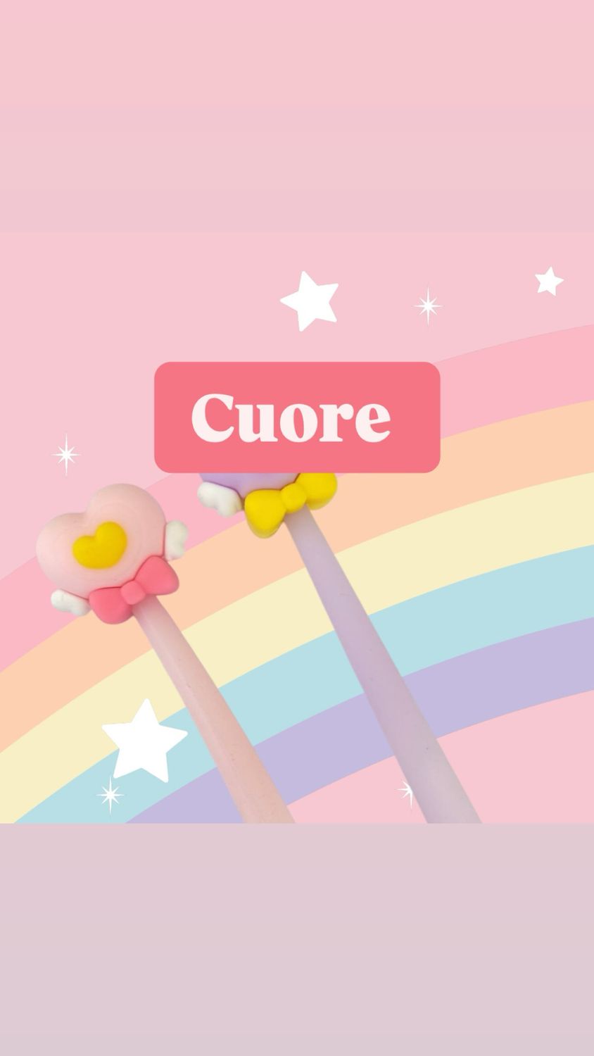 Penna Gel flessibile cuore  rosa