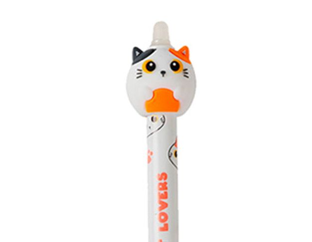 Penna Cancellabile gatto arancio bianco 3D I-TOTAL