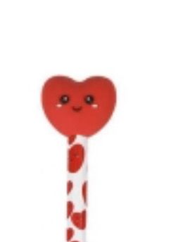 Matita cuore rosso in legno I-TOTAL con topper