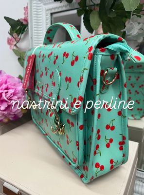 Cartella giorno cherry fondo verdeacqua Naj-Oleari cod. 61482