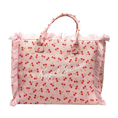 Borsa tessuto Naj-Oleari Cherry fondo rosa grande