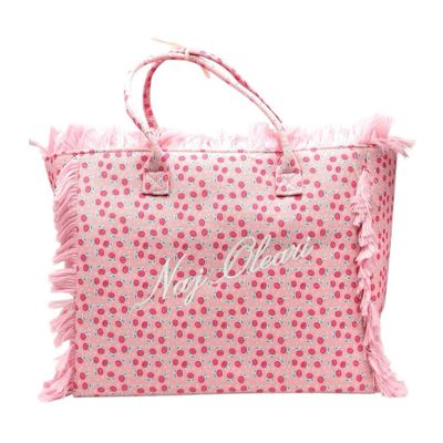 Borsa tessuto Naj-Oleari roselline fondo rosa grande