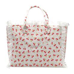 Borsa tessuto Naj-Oleari Cherry fondo bianco grande
