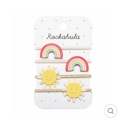 Set 4 elastichetti arcobaleni e sole Rockahula