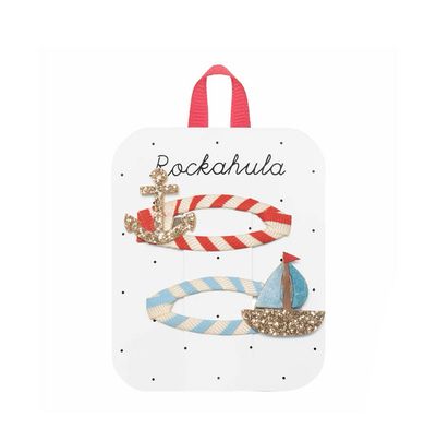 Set 2 Mollette Clic Clac ancora e barchetta