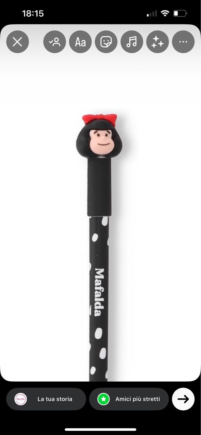 Penna cancellabile Mafalda nera Mr Wonderful