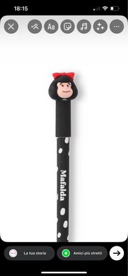 Penna cancellabile Mafalda nera Mr Wonderful