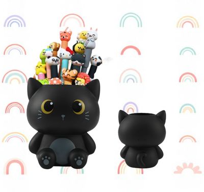 Portapenne Portaspazzolino 3d Itotal gatto nero