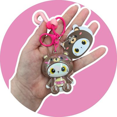 Portachiavi cappuccio orso 3D