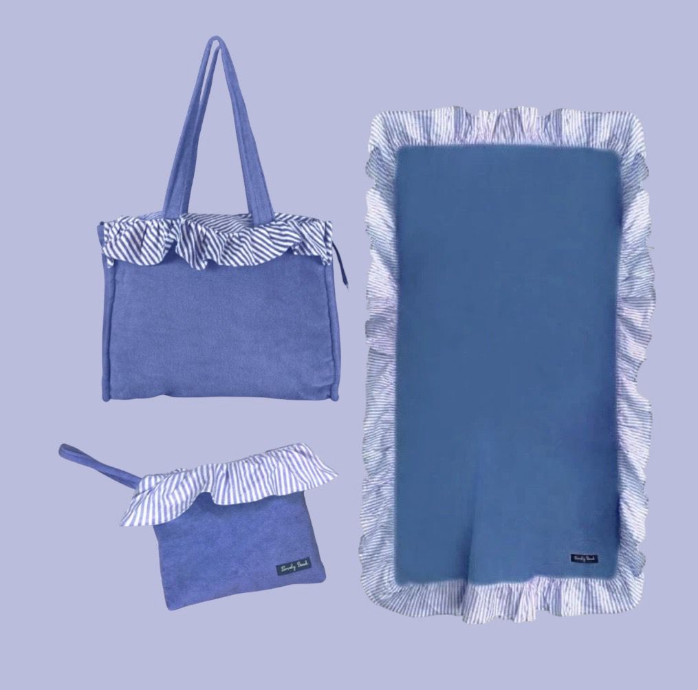 Set 3 pezzi collezione mare Frufru Azzurro