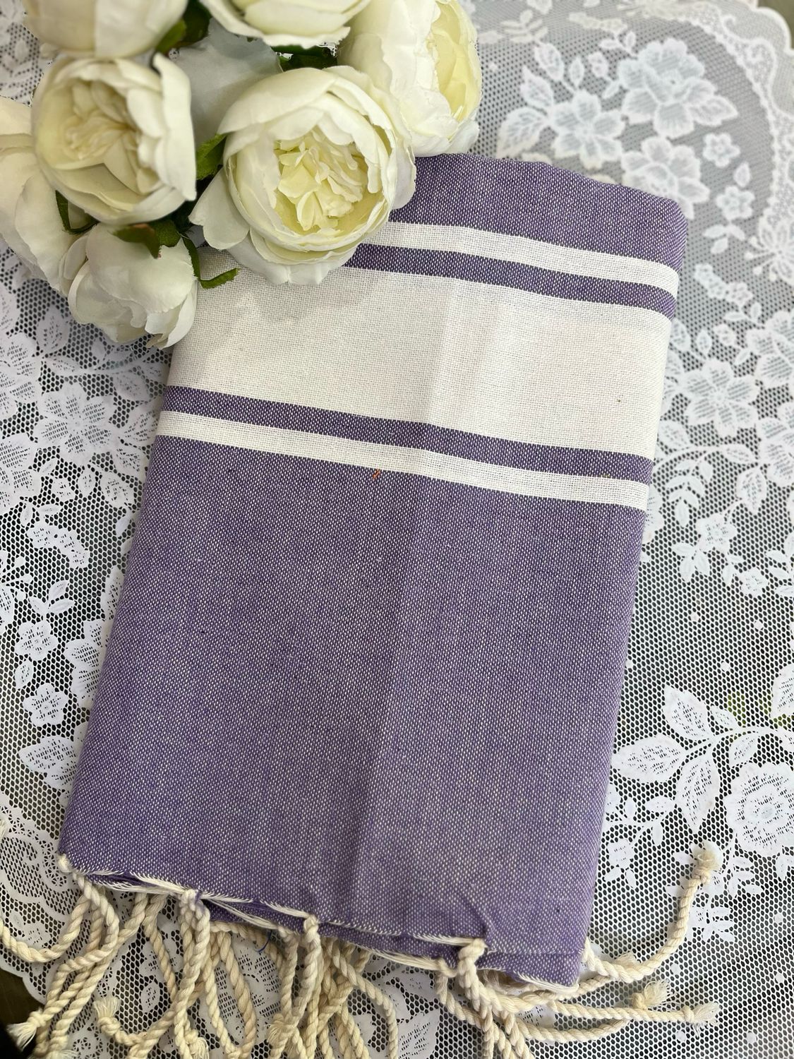 Telo fouta TU22 glicine banda bianca