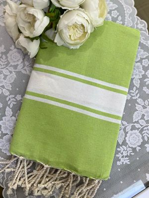 Telo fouta TU21 pistacchio banda bianca