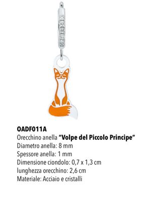 Mono orecchino cerchietto Mad Tea volpe
