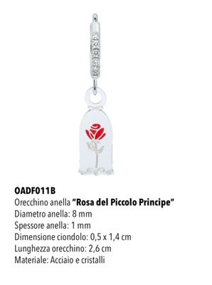 Mono orecchino cerchietto Mad Tea ampolla rosa