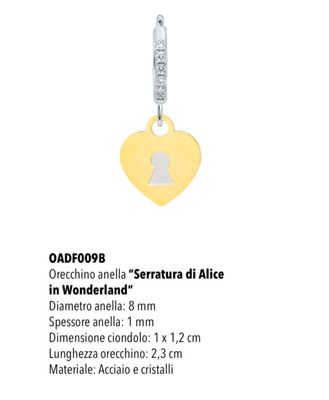 Mono orecchino cerchietto Mad Tea serratura di Alice
